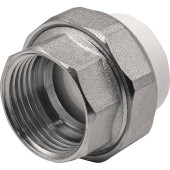 Муфта THERMOLIGHT комбинированная разъемная PP-R ВР 25х1 белый (10/170)