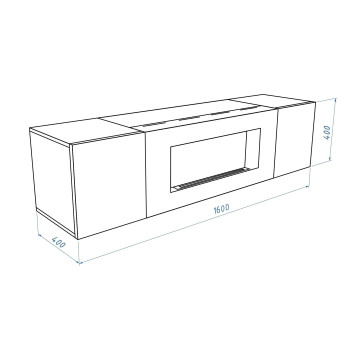 Тумба с биокамином Firelight BFP-P1600 белая-3