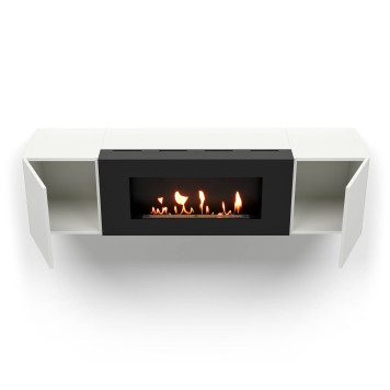 Тумба с биокамином Firelight BFP-P1600 белая-4