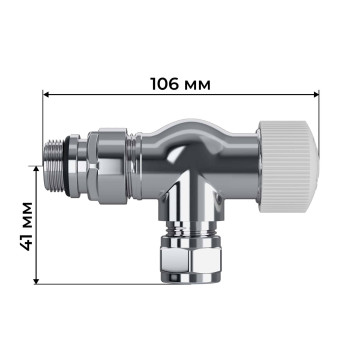 Набор термостатический осевой Royal Thermo Design Pro 15мм М30х1,5 (Хром)-3