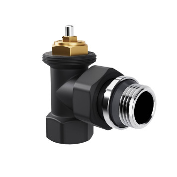 Набор термостатический угловой Royal Thermo Design 1/2М30х1,5 (Черный)-2