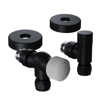 Набор термостатический осевой Royal Thermo Design Pro 15мм М30х1,5 (Черный)-1