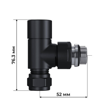 Набор термостатический осевой Royal Thermo Design Pro 15мм М30х1,5 (Черный)-5