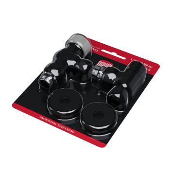 Набор термостатический осевой Royal Thermo Design Pro 15мм М30х1,5 (Черный)-7