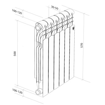 Радиатор алюминиевый Royal Thermo Revolution A 500 - 6 секц.-5