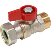 Кран шаровой Giacomini НР для котлов и счетчиков 3/4M x 3/4 гайка - красн. рук., R254PX014