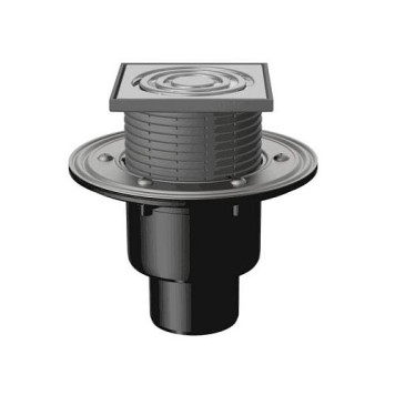 Трап рег верт/вып сух/затв Дн50/75/110 нерж/реш 125x125 T 310.1 SDsP Fachmann 04.056