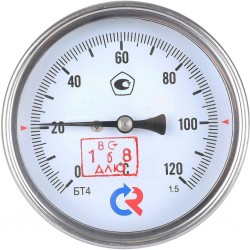 Термометр РОСМА БТ-41.211(0-120С)G1/2 64.1,5 биметаллический 80мм хромированная сталь с гильзой из латуни