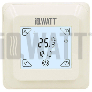 Терморегулятор с ЖК-дисплеем и сенсорными кнопками IQ THERMOSTAT TS (ivory)