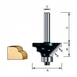 Фреза кромочная для двойной круглой кромки 28,6*32*12,7*8 мм; R=3,97 мм (D-11405)