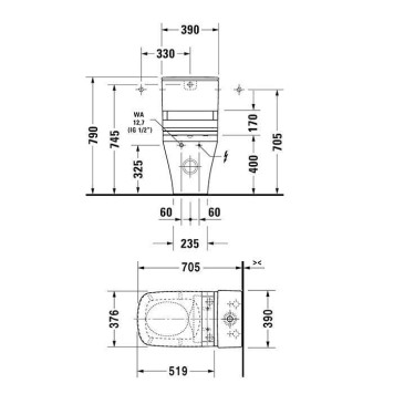 Duravit DuraStyle SensoWash Унитаз-моноблок, с вертикальным смывом, SensoWash, WonderGliss, цвет: белый. 0935000085, 21565900001-2
