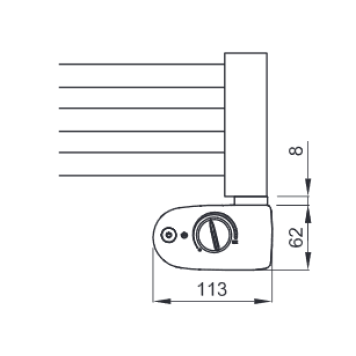 Irsap Ares Полотенцесушитель электрический 58x111.8x3см (22 трубок-2 пром), мощность:700 ватт, с белым регулятором темп-ры, провод: 120см, цвет: белый-1