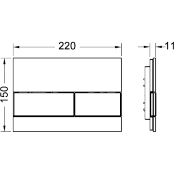 TECESquare Панель смыва, cтекло, цвет: зеленое/белые. 9240803-1