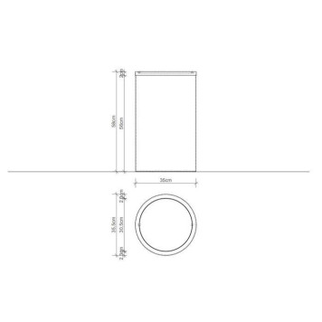 Decor Walther DW 121 Корзина для белья 35xh58см, напольная, цвет: черный матовый. 0610760-1