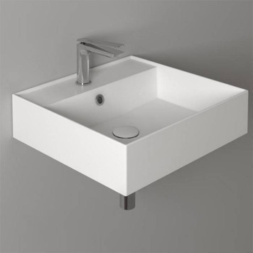 Simas Agile Раковина 51х46см., подвесная, 1 отв., с переливом, цвет: белый матовый-1