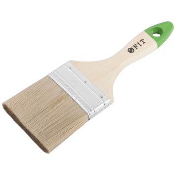 Кисть флейцевая Микс, смешанная натуральная и искусственная щетина, деревянная ручка 3 (75 мм)-1