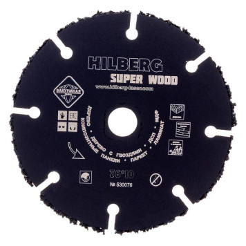 Диск карбид вольфрамовый отрезной 76*10 Hilberg Super Wood 530076
