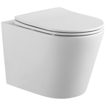 AQ1904-00 ВЕГА Унитаз-компакт подвесной безободковый 490360320мм, тонкое сиденье с механизмом плавного закрывания, крепеж AQ1904-00