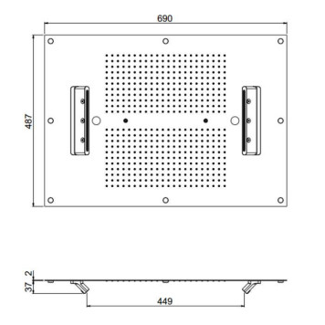 Carimali MyDream Верхний душ 700х500 мм, потолочный, 484 форсунки, 4 потока воды, хромотерапия, цвет: хром-1