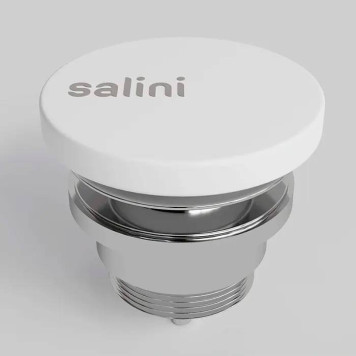 Salini D604 Донный клапан для раковины, фиксированный, S-Stone, цвет: белый матовый. 166302M