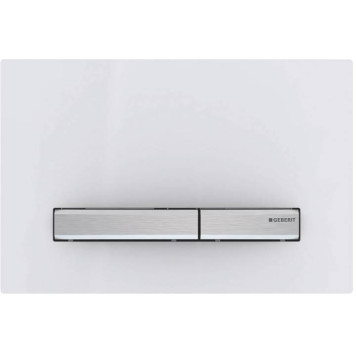 115.788.11.2 Смывная клавиша Geberit Sigma50 для двойного смыва к 111.300/350/361/362/380/390/796 белый/металлический хромированный 115.788.11.2