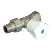 Вентиль, Oventrop, серия HR, с ручным приводом, проходной, DN-15, 1/2, ВН, PN, бар-10, T°C -от +2 до +120, латунь, никелированный, маховик белый