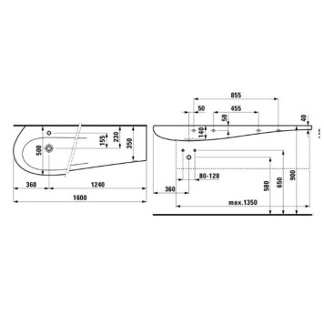 Laufen Alessi One Раковина 160х50х16.5 см, 1 отв., покрытие LLC, цвет: белый-2