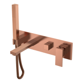 Boheme Qubic Смеситель для ванны встр., 2 потреб., излив 18,8 см, вн. часть, цвет: copper brushed 474-2-CB