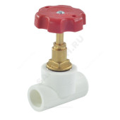 Клапан PP-R бел запорн Дн25х90гр РосТурПласт 10526