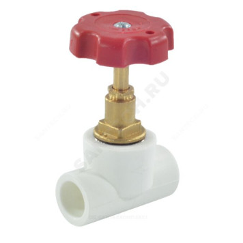 Клапан PP-R бел запорн Дн25х90гр РосТурПласт 10526