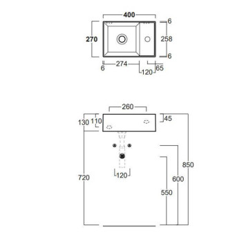Simas Agile Раковина 40х27 см, 1 отв., цвет: белый-1
