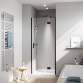 Kermi LIGA Дверь в нишу LI SFR 100x200см., Schwarz Soft+прозрачное стекло с Kermiclean, цвет: черный. LI SFR 10020 3PK