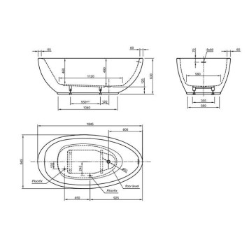 Knief Boat Ванна отдельностоящая 185x95x63.5см., со щелевым переливом, цвет: белый глянцевый-1
