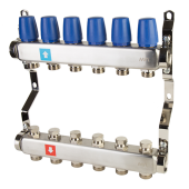 Коллектор, Premium, 1 х 3/4ЕК, 6 выходов, в сборе без расходомеров