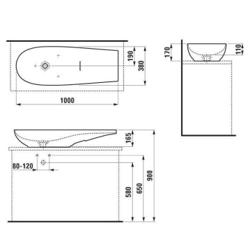 Laufen Alessi One Раковина-чаша 100х38х17см., без отв., без перелива, с покр. LLC, цвет: белый матовый. 8.1897.4.757.112.1-1
