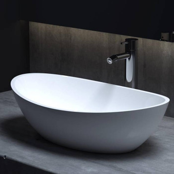 Salini NOEMI Раковина накладная 56х34х15cм, без отв., без перелива, S-Sense, цвет: белый глянцевый-2