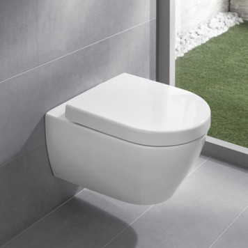VilleroyBoch Subway 2.0 Сиденье для унитаза, с микролифтом, цвет: белый/нержавеющая сталь. 9M68S101-7