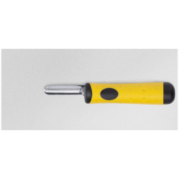 Гладилка нержавеющая, мягкая черно-желтая ручка 280х130 мм плоская-1