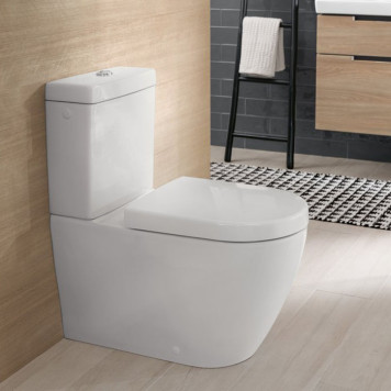 VilleroyBoch Subway 2.0 Сиденье для унитаза, с микролифтом, цвет: белый/нержавеющая сталь. 9M68S101-4