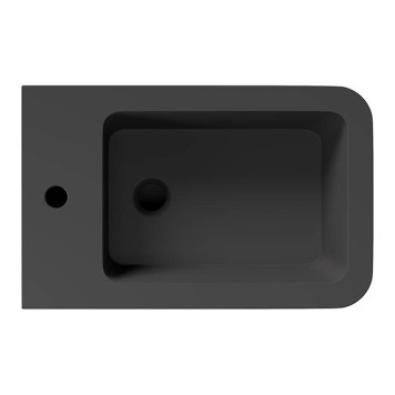 Alice Hide Square Биде подвесное 55х35см., с набором для крепления, цвет: чёрный матовый. 31220108SET-2