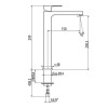 Gattoni Kubik Смеситель для раковины, высокий 299 мм, излив 150мм, цвет: черный матовый