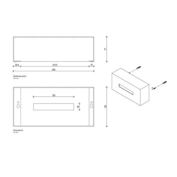 Decor Walther Classic KB 82 Диспенсер для салфеток 12x25x7.5см, настольный, цвет: черный матовый-1