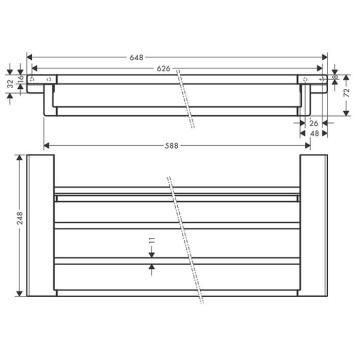 Hansgrohe AddStoris Полка для полотенец 64.8см., цвет: черный матовый. 41751670-1