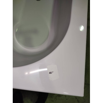 KNIEF Wall Corner R Ванна пристенная с монтажом в левый угол 180х80х60см, с щелевым переливом, цвет: белый со слив-переливом УЦЕНЕНА-2