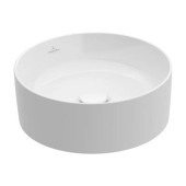 VilleroyBoch Collaro Раковина накладная 400*400*145h, без отв. под смеситель, без перелива, TitanCeram, цвет альпийский белый    . 4A184001