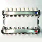 Колл.группа 1 х 8 вых 3/4 с балансировочными и термостатическими вентилями без конц, нерж. cталь