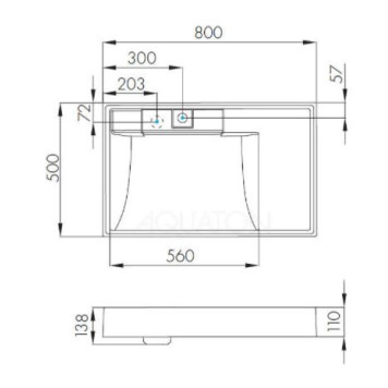 1A72113KRW210 Раковина Рейн 80 графит 1A72113KRW210-1