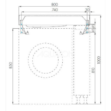 1A72113KRW210 Раковина Рейн 80 графит 1A72113KRW210-2
