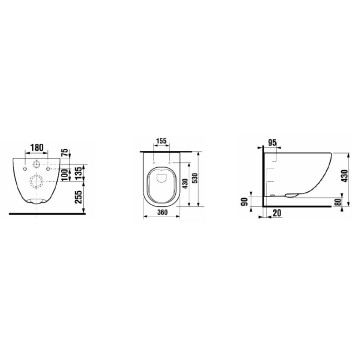 8.66E1.0.000.000.1 BASAL Combipack подвесной унитаз+сиденье SoftClose, быстросъемное 8.66E1.0.000.000.1-5