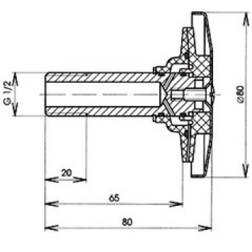DOMINO 9109.9.000.000.1 (Т 2418) арматура смыва писсуара 9109.9.000.000.1-1